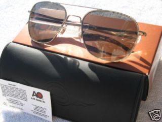 American Optical Original Pilot Sunglasses 52mm Gold AO Military 