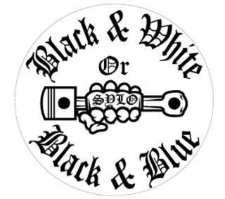 outlaws mc black white or black blue sticker time left
