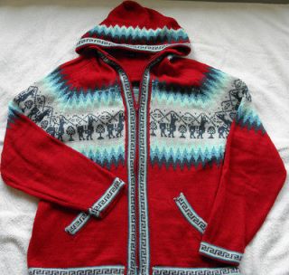   with Blue Soft Alpaca Sweater Jacket With Zipper & Hood Peru PA060151