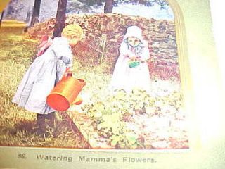 watering mamma s flowers old stereo viewer cards time left