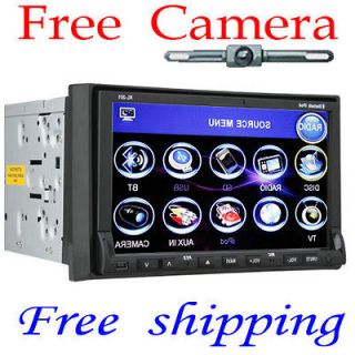 High End Double 2 Din 7 In Dash Car Stereo DVD Player Bluetooth+Back 