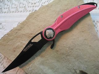 WarTech USA Pink Indian Feather Assisted Open Knife YC S 8361 PK 