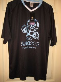 EURO 2012 POLAND UKRAINE UEFA Football Logo Mens T Shirt DryFit Size 