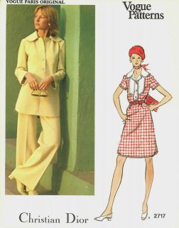 Vintage Vogue Paris Original Dress Pattern #2717 by Christian Dior Sz 