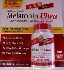 Melatonin Ultra 3 mg Sleep Pills 300 Tabs SLEEPING AID / SCHIFF