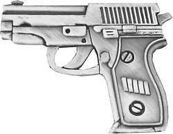 US USA 9MM Auto Pistol Gun Weapon Military Hat Lapel Pin