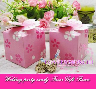 30pcs Cherry Blossom Pink Wedding Party Candy Box Favor Gift Boxes