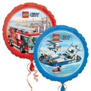 18 foil helium balloon lego city double sided kids party