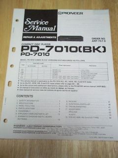 Pioneer Service Manual~PD 7010​(BK) Compact Disc CD Player~Origina 