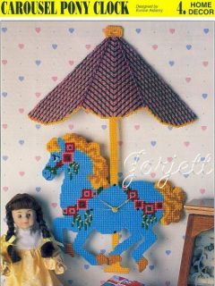 carousel pony clock annie s plastic canvas pattern time left