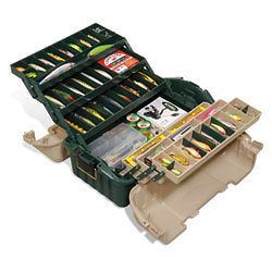 Plano Six Tray Tackle Box PL8616 00 Green/Sandston​e 18.75x12.13x10 