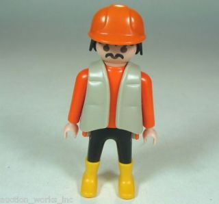 playmobil construction worker man figure w hard hat from canada