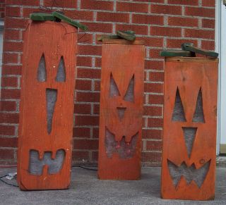 Lighted Jack o lantern Pumpkin Wood Craft Pattern For Fall Halloween