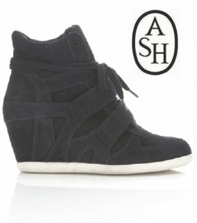 ash bea navy womens mid wedge high top trainer more