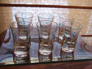 liquor shot glass tray set 6 pieces serving tray from