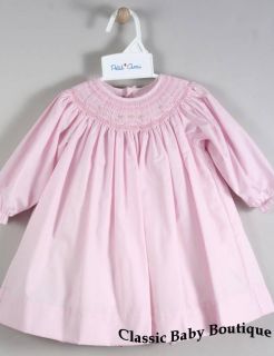 NWT Petit Ami Pink Smocked Bishop LS 3 6 9 Months Dress Bloomers Baby 