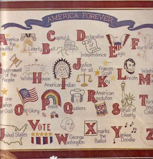 Crewel Embroidery Sampler Kit America Forever Chris Davenport ABCs 