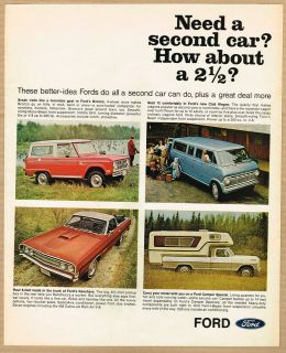 1968 Ford Bronco/Ranchero/Van/Pickup Camper Ad in wilderness/camping # 