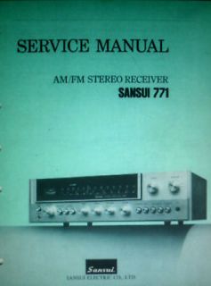 SANSUI 771 AM/FM STEREO RECEIVER SERVICE MANUAL BOUND SCHEMATICS PCBS 