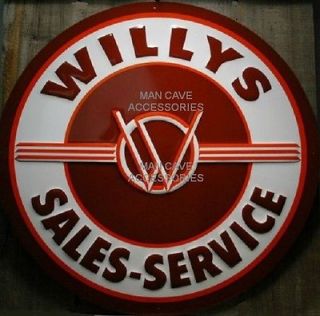embossed willys sales service 24 tin sign jeep time left