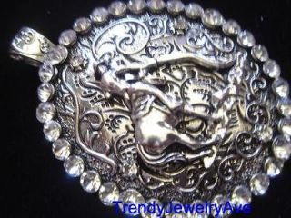 Huge Horse shoe lover western cowgirl crystal magnetic pendant for 