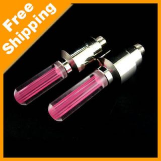 Whole sale!! 20pcs Pink LED Tire Valve Caps Neon Lights For Bike/Car 