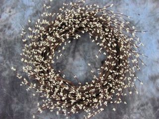 14 Ivory Mini Pip Berry Wreath Primitive Country Twig Door Wall 