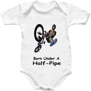 bmx baby grow shirt onesie top half pipe bike cute