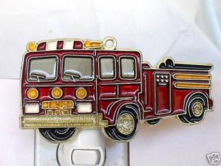 Newly listed STAINED GLASS STYLE FIRE TRUCK NIGHT LIGHT FOR ALL NEW