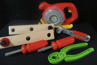   Pretend Play Plastic Tools With Saw Hammer Screwdrivers Pliers Socket