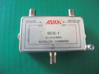 ASKA SCS 1 Satellite Combiner UHF/VHF/ANT Splitter 2 Way For Video 