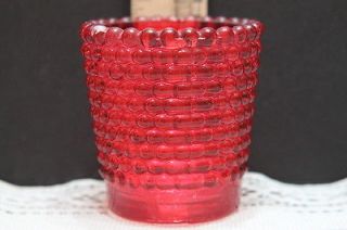 hobnail red cranberry glass votive holder 2 1 2 1