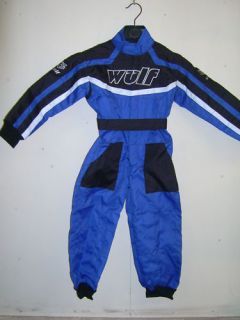 NEW AGE 8 9 WULFSPORT OVERALLS RACE SUIT MOTOCROSS QUAD GO KARTING 