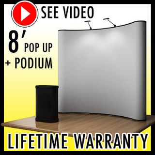 Newly listed 8 ft Curved Pop Up Trade Show Booth Portable Display 
