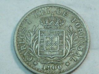 PORTUGAL, Carlos I 1900 100 Reis, 1st year of issue ALMOST 