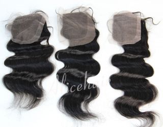 Indian Remy Hair Lace Top Closure Body Wave 3x4.5 Human Hair 16 18 