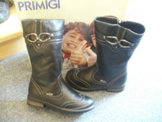 primigi girls waterproof black leather boot more options shoe size