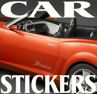 custom personalised vinyl name stickers for car or van time