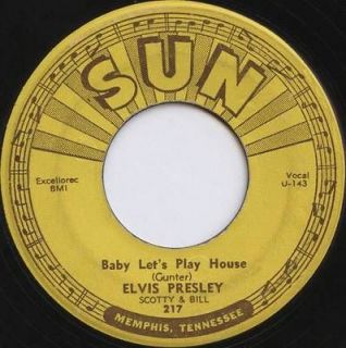 Elvis Presley Original Sun Records 217 BABY LETS PLAY HOUSE Push mark