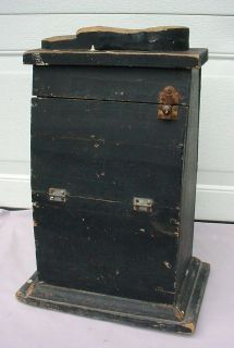 ANTIQUE WOODEN SHOE SHINE BOX STREET STAND FOLKY TALL LARGE!