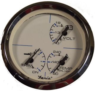 ProLine Boats Chesapeake White Style 3 in 1 Multifuntion Gauge By 