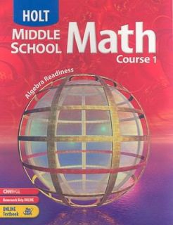 Middle School Math Course 1 by Rinehart and Winston Staff Holt 2002 