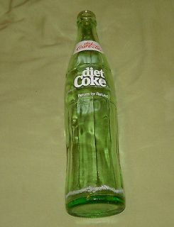 Vintage Diet Coke Return for Deposit Coca Cola Glass Collectible 