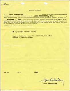 gene roddenberry document signed 02 11 1964  3299 00 buy it 