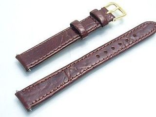 leather croc grain replacement watch strap brown 14mm g from