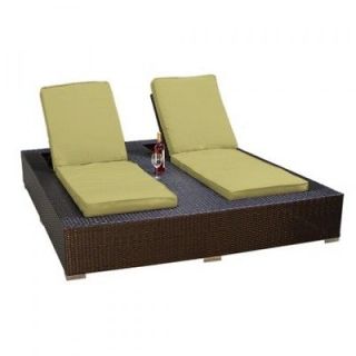 Tk Classics Cute Jamaica Outdoor Wicker Patio Double Chaise Lounge 