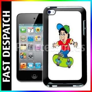 Cool Skater Boy Riding Skateboard with Cap Case Back For iPod Touch 