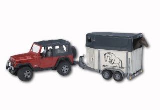 New Bruder Toys Jeep Wrangler Unlimited With Horse Trailer Incl. 1 Toy 