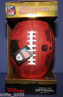 WILSON AUTHENTIC NFL OFFICIAL ON FIELD GAME MODEL FOOTBALL THE DUKE 