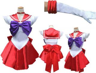 Sailor Moon Sailor Raye Mars Cosplay Costume with glove and tiara